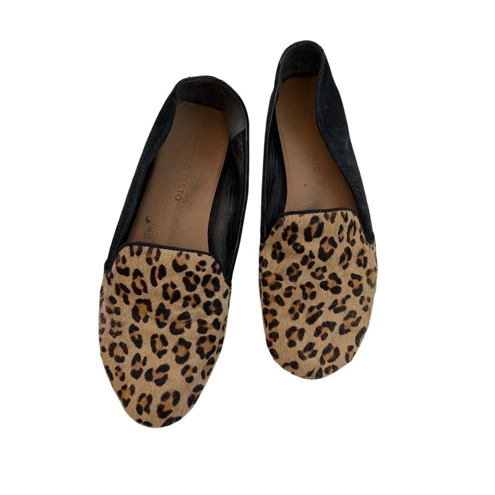 Franco Sarto Cheetah Print & Black Suede Moccasin Flats